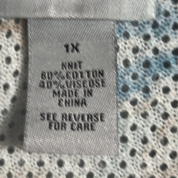 Catherines cardigan plus size 1X Blue and White Knit Cardigan size 16 / 18 light - Picture 3 of 9